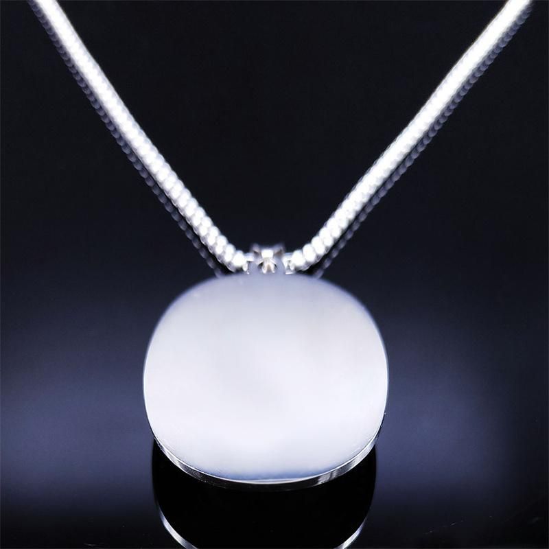 Stainless Steel Boho Malachite Stone Necklaces Chain Women/Men Silver Color Necklace Jewelry sautoir femme long bohème N3608S04