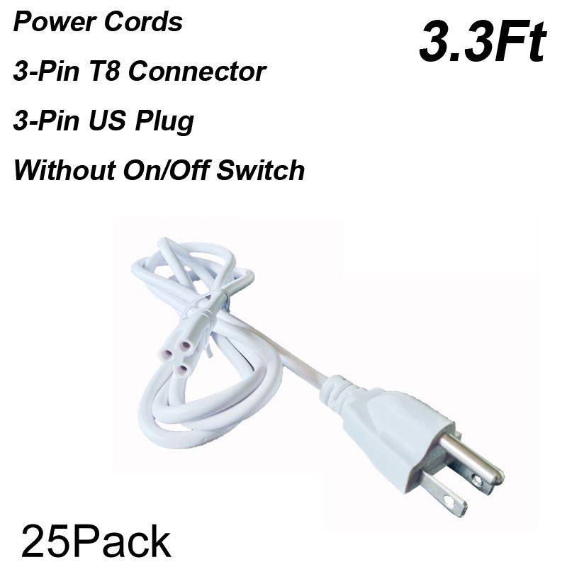 3.3Ft 3-Pin Power Cords Without Switch
