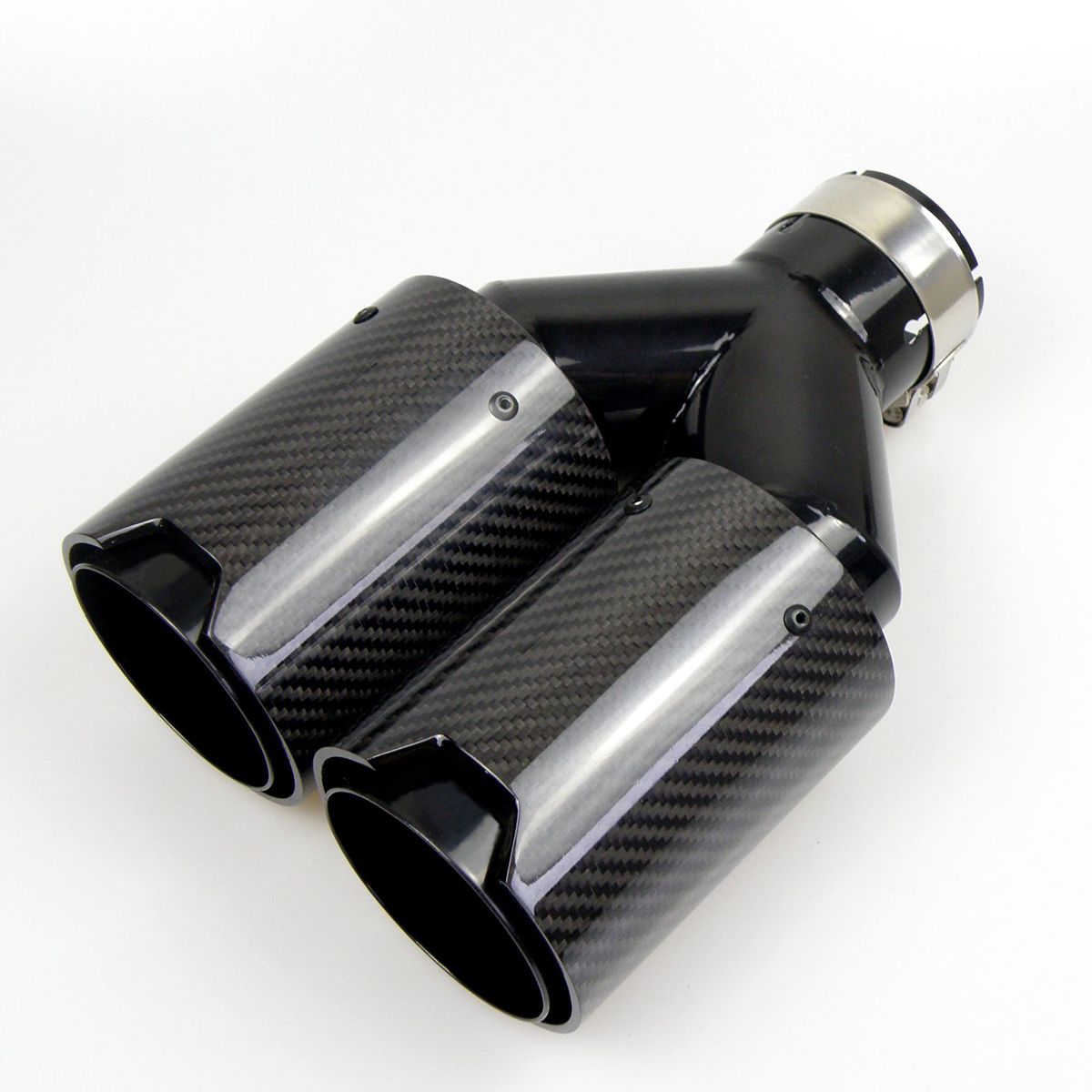 SPORT BLACK UNIVERSAL DUAL TWIN MUFFLER TIP TRIM EXHAUST TAIL PIPES FIT 38-65 MM SPORT BLACK UNIVERSAL DUAL TWIN MUFFLER TIP TRIM EXHAUST TAIL PIPES FIT 38-65 MM