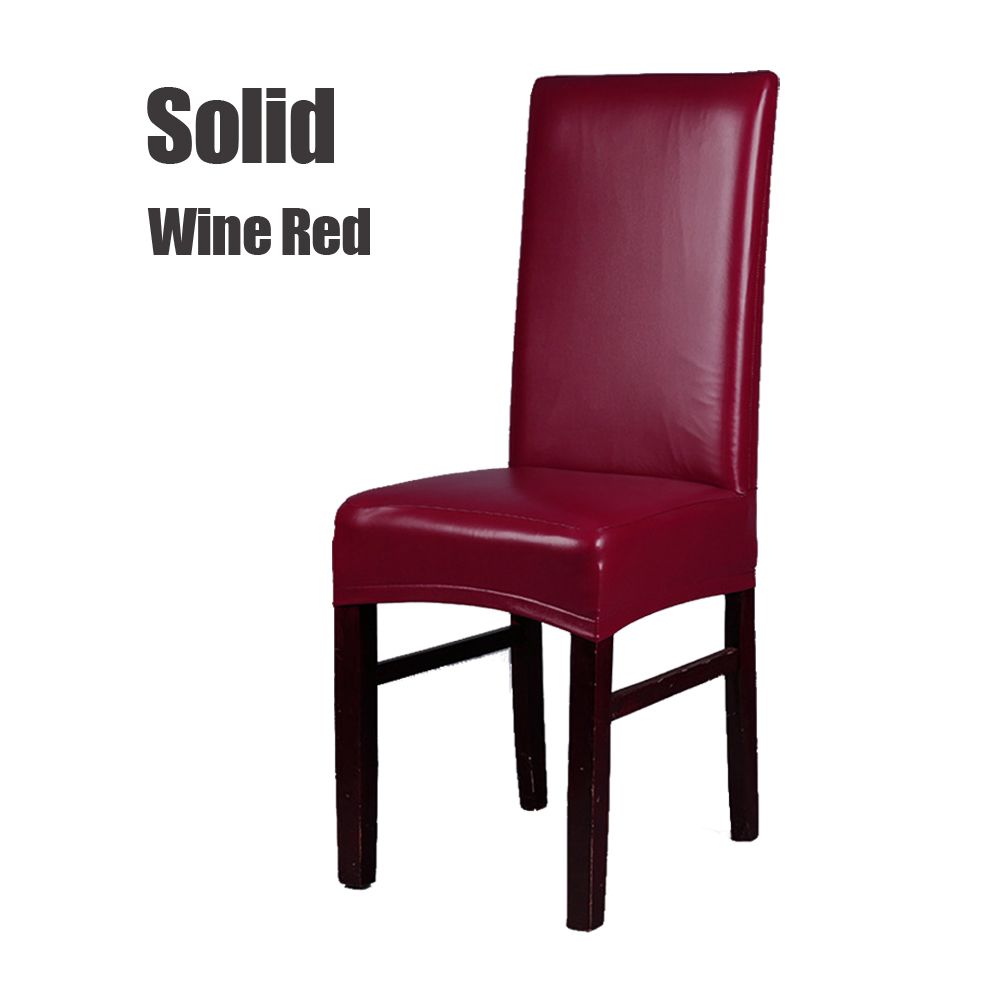 Vin rouge solide Spandex Housse de chaise