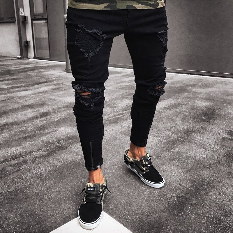 Compra Hombres De Navidad Hip Hop Apretado Slim Zipper Agujero Pantalones  Estrechos Hombres Jeans Pantalones Hombres Pantalones Menores Engustados  Rompe Jeans Skinny Barato | Entrega Rápida Y Calidad | Es.Dhgate