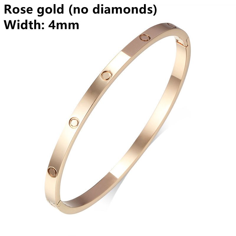 4 mm in oro rosa senza diamanti