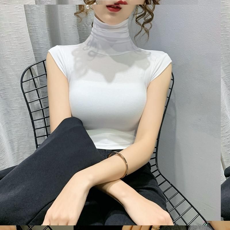 sleeveless turtleneck t shirt