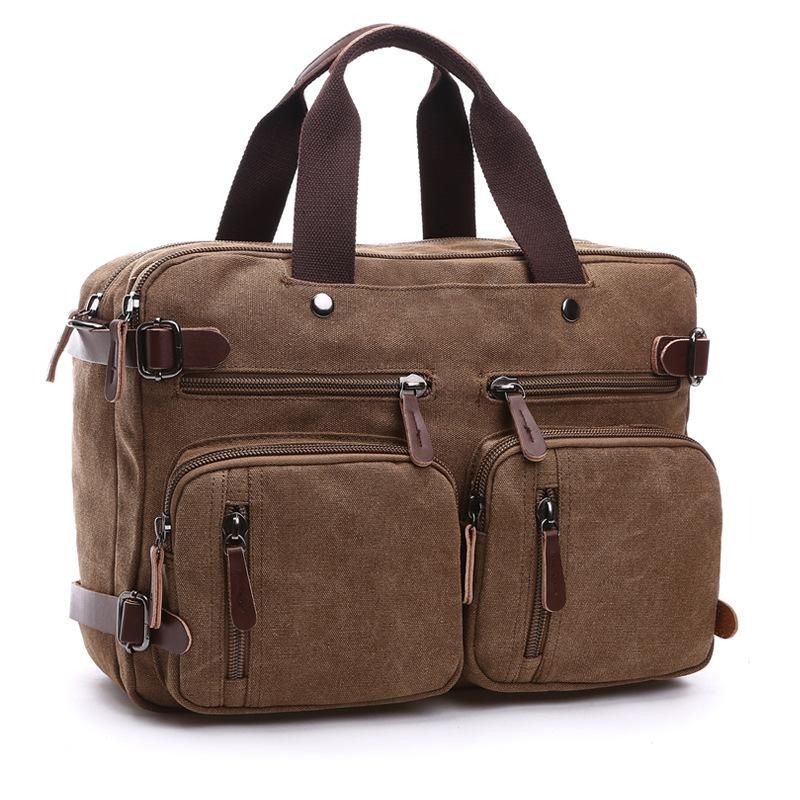 Casual Canvas Messenger Bags NA Khaki Business Briefcases Office Travel Backpacks Laptop Bags 