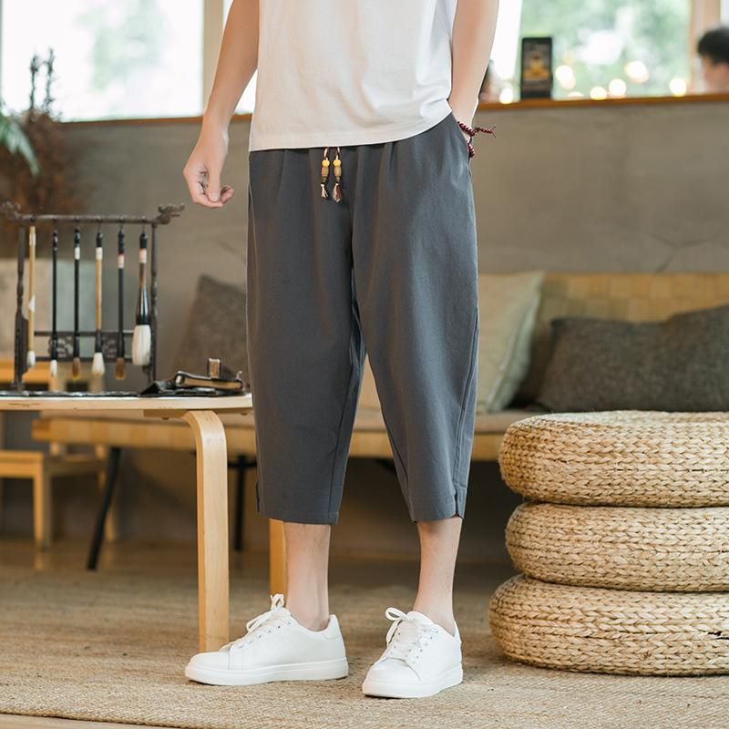 Compra Pantalones Para Hombres Holgado Algodón Lino Harem Hombres Hip Hop  Mujeres Más Tamaño Ancho Pantalón De Pierna Casual Vintage Becerro Longitud Pantalones  Hombre Barato | Entrega Rápida Y Calidad | Es.Dhgate