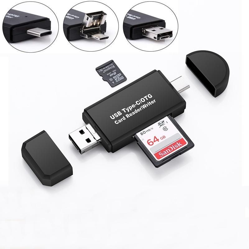 Lector De Tarjetas De Memoria Mini Usb 2 0 Otg Micro Sd Sdxc Tf Adaptador De Lector De Tarjetas Micro Usb Otg A Usb 2 0 Adaptador Para Pc Ordenador Portatil 5 En 1