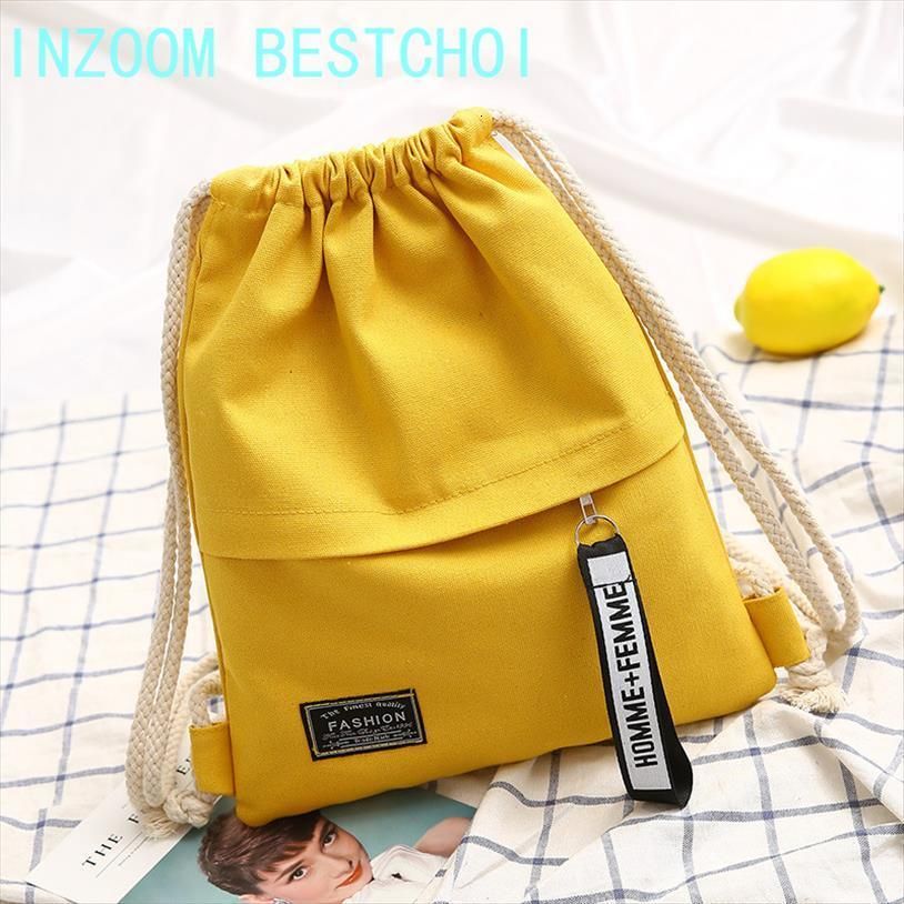 Compra Bolsa De Lona Con Cordón Mujer Moda Pequeñas Mochilas Para Niñas  Tela Bagpack Escuela Back Pack Teen Mujer Mujer Sac A DOS Barato | Entrega  Rápida Y Calidad | Es.Dhgate