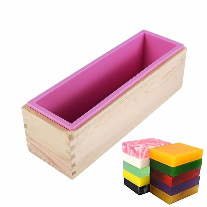 1200ml Silicone Soap Molds Rectangular Wooden Box - 1200ml