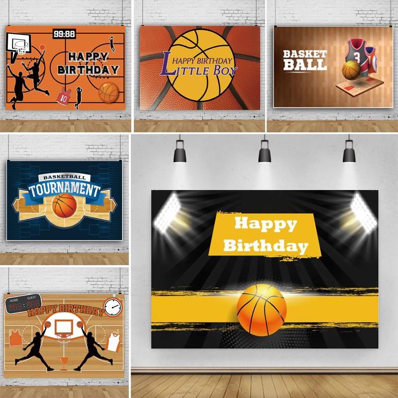 Party Decoration Basketball Theme Birthday Backdrop Poshoot Personalized  Name Baby Shower Wallpaper Decorations Backgrounds