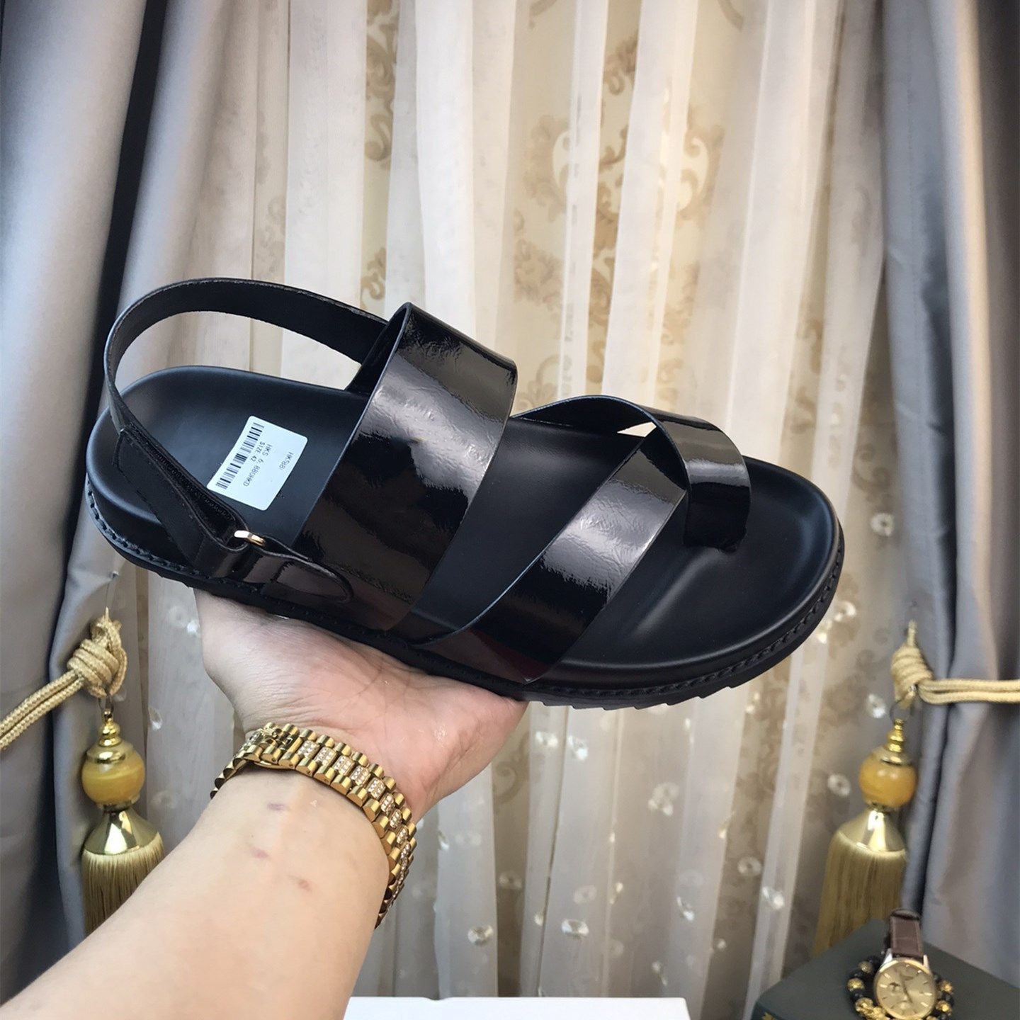Heren luxe designer sandalen zwart bruin kruis lederen band clip teen  platte schoenen heren zomer strand buiten vakantie sandaal comfortabele  dia's
