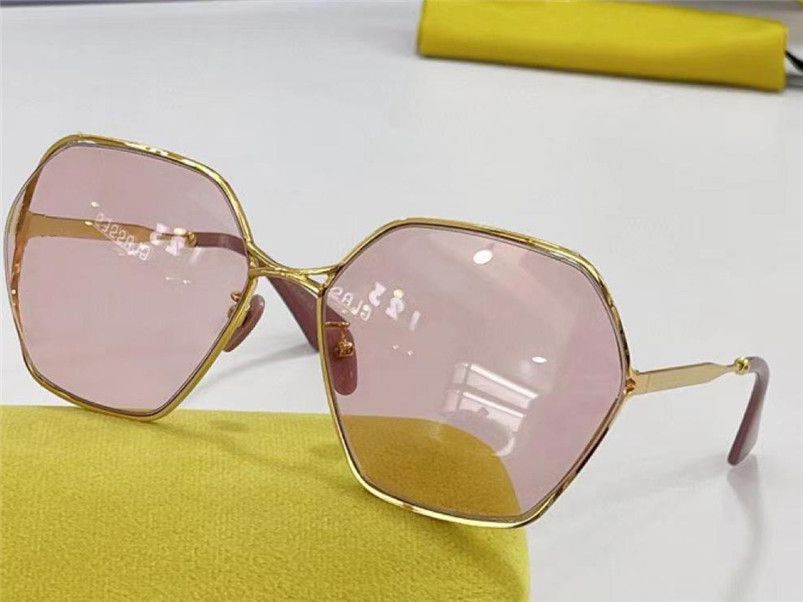 gold frame pink lens