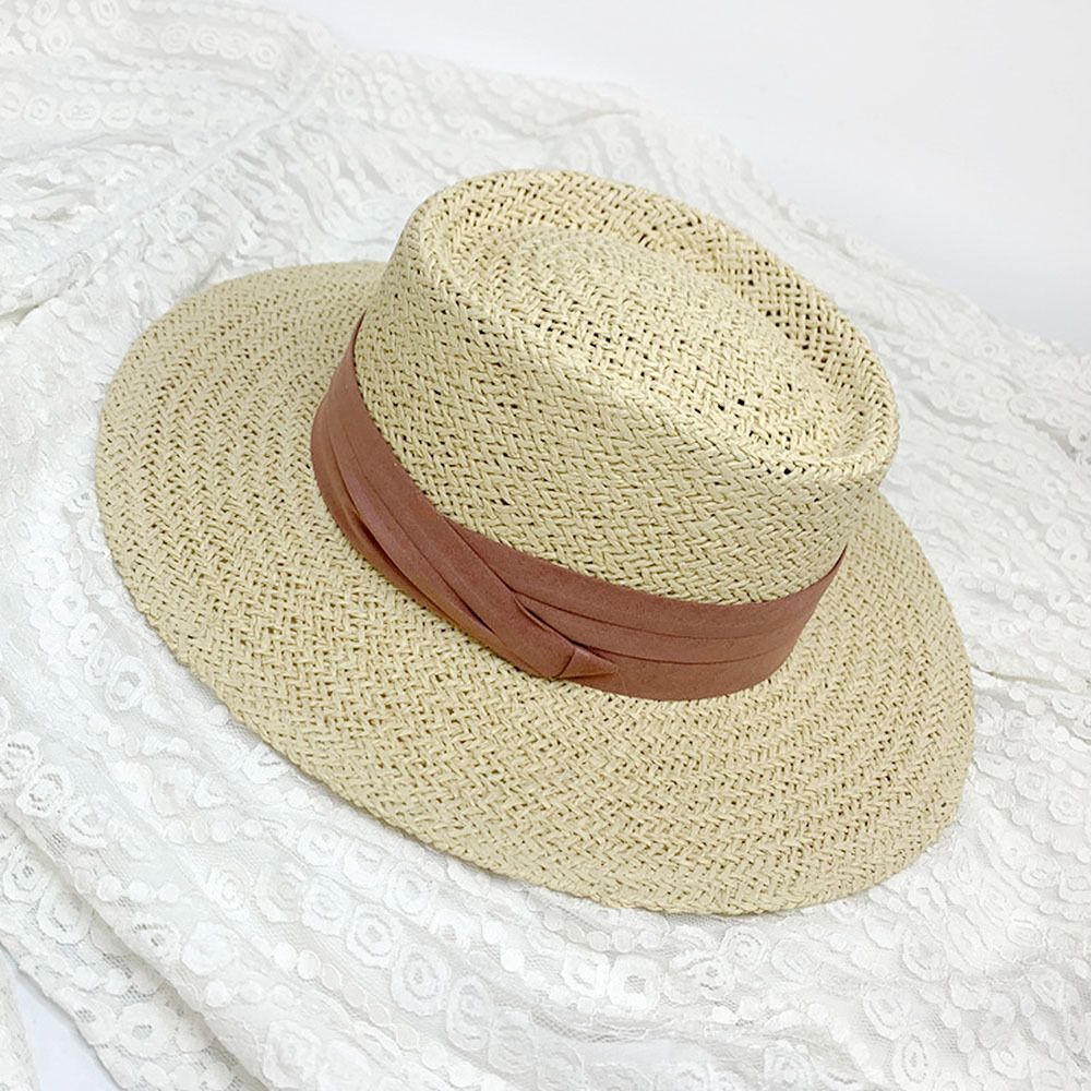 RETYLY Femmes Panama Chapeau De Paille Tissé à la Main Sun Hat Boater pour Lété