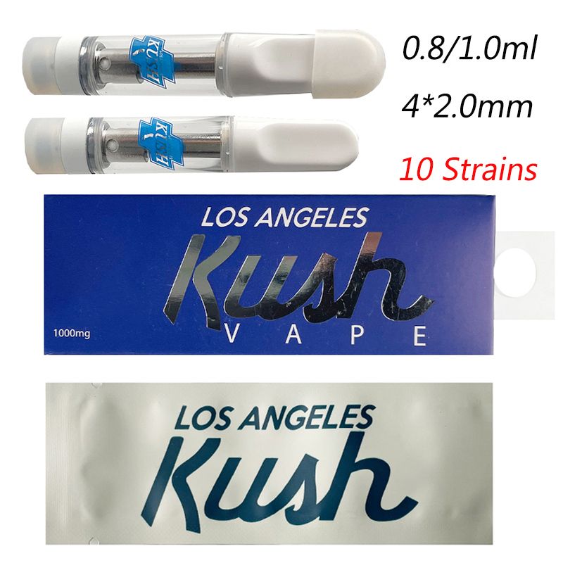 LA KUSH Vape Cartridge Packaging 0.8ml 1.0ml Ceramic Carts Los Angeles
