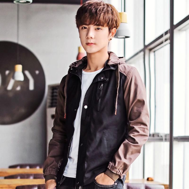 Chaquetas para hombres Caída 2021 Hombres Ocio Moda Adolescentes Manga larga Chaqueta con capucha Abrigo