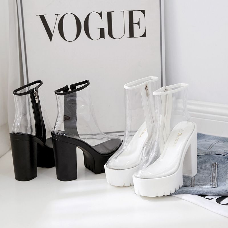 Compra Botas Transparentes De Las Mujeres 2021 Nuevas Cuñas Europeas Y  Americanas Botas De Lluvia Tacón Altas Cortas Martin BOOTS1 Barato |  Entrega Rápida Y Calidad | Es.Dhgate