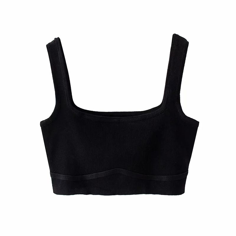 Mujeres elegantes Tops de tanques negros 2021 Moda de Damas Bomb Tops Tops Femeninos Chics