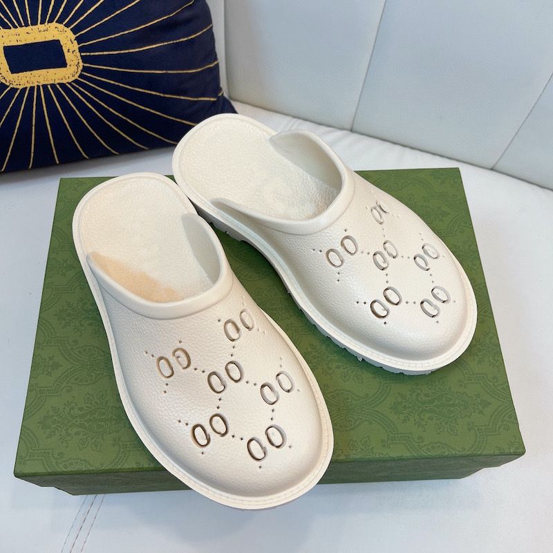 White Perforated Gg Rubber,Mens And Womens,Top Designer  Slippers,Sandal,High Heel Sandals,Summer Shoe,35  44.With,Stilettos,No311,Box From Tbtgroup, $4.88 | DHgate.Com