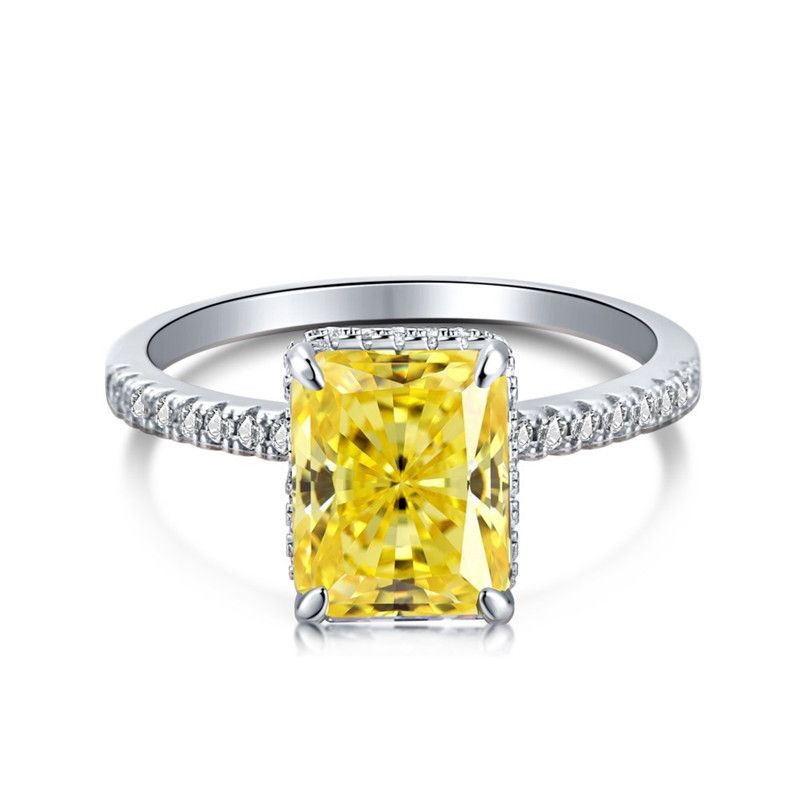 Silver Yellow CZ