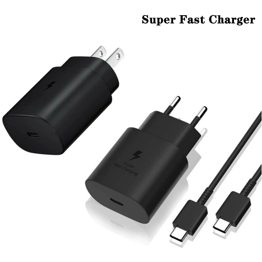 For Samsung S21 25W Charger USB C Super Fast Plug Original EU/US/UK/KR Power Adapter Note 20 S20
