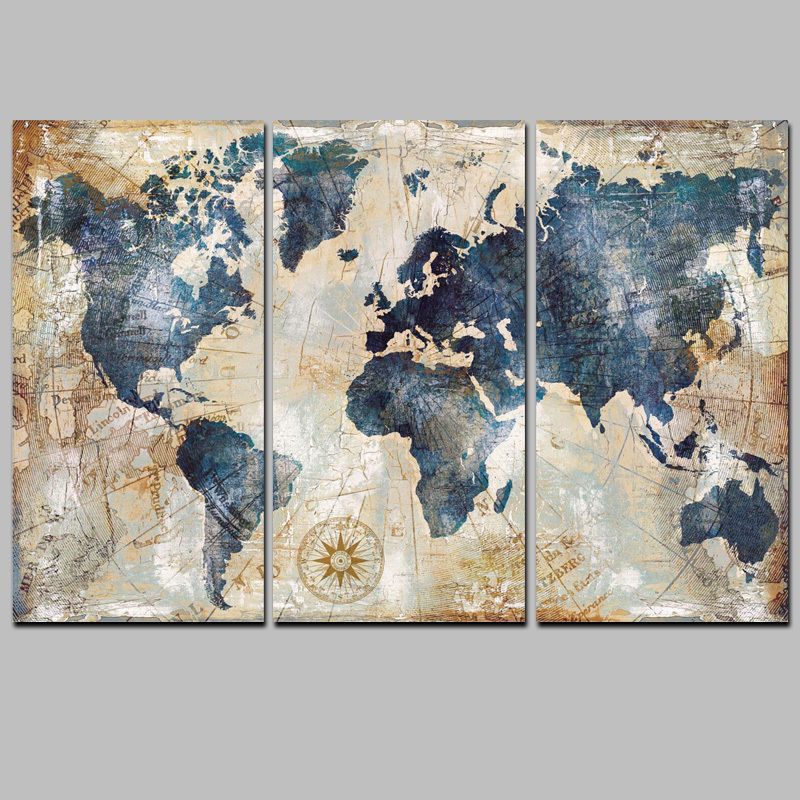 w monde map-20x50cm 3pcs