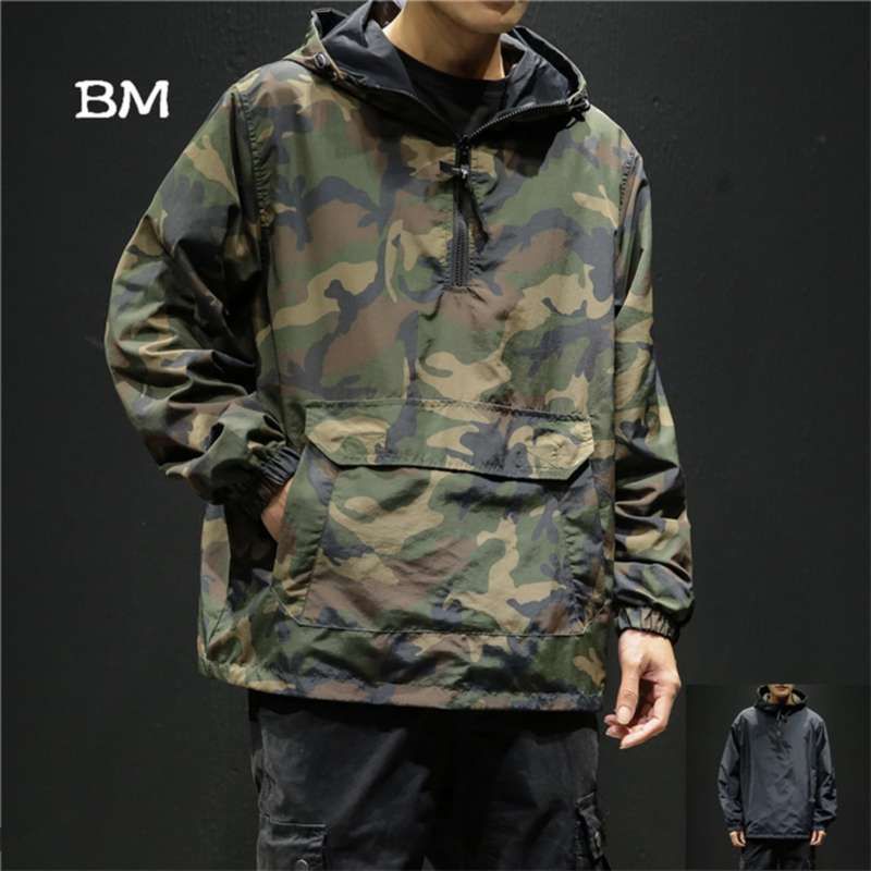 Compra Use En Ambos Lados Con Capucha Negra Streetwear Streetwear Chaqueta  De Camuflaje Militar Hombres Estilo Coreano Fashions Sudadera Harajuku Ropa  210928 Barato | Entrega Rápida Y Calidad | Es.Dhgate