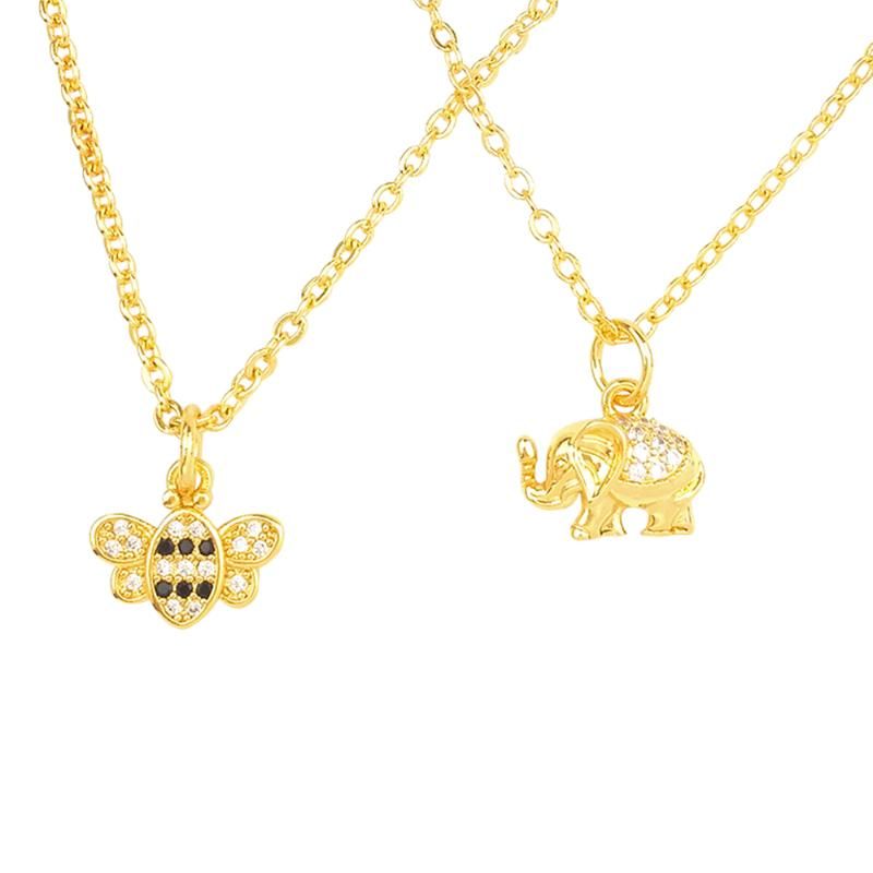 Women Cute Elephant Animal Crystal Zircon Long Chain Pendant Necklace Jewelry