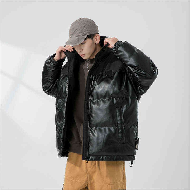 Compra Moda PU Cuero Acolchado Chaqueta Hombres Hip Hop Tendencia Puffer  Outwear Invierno Thick Parkas Abrigo Negro Cuello Cálido Collar Barato |  Entrega Rápida Y Calidad | Es.Dhgate