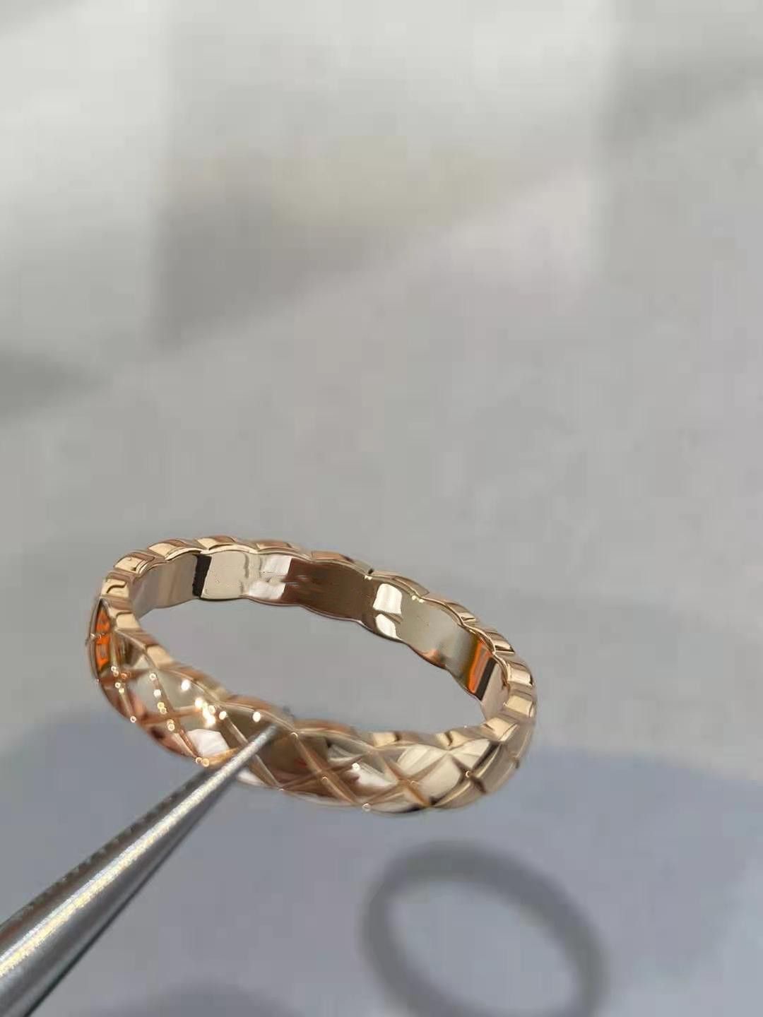 Golden Check Ring