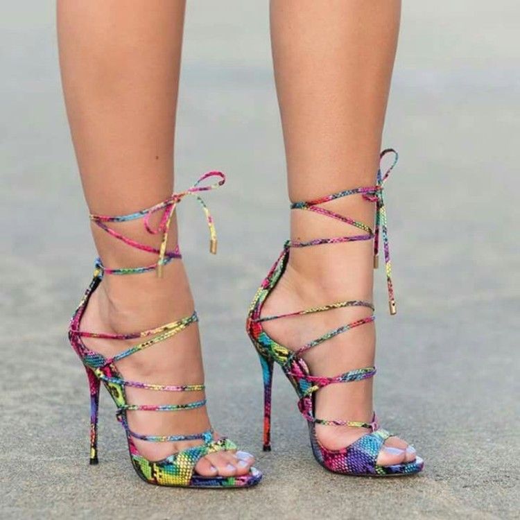 Handmade Womens Stiletto High Heeled Sandals Multicolored Leather Crisscross  Straps Peep Toe Sexy Evening Party Prom Fashion Summer Shoes D529 From  S56789kl, $70.35