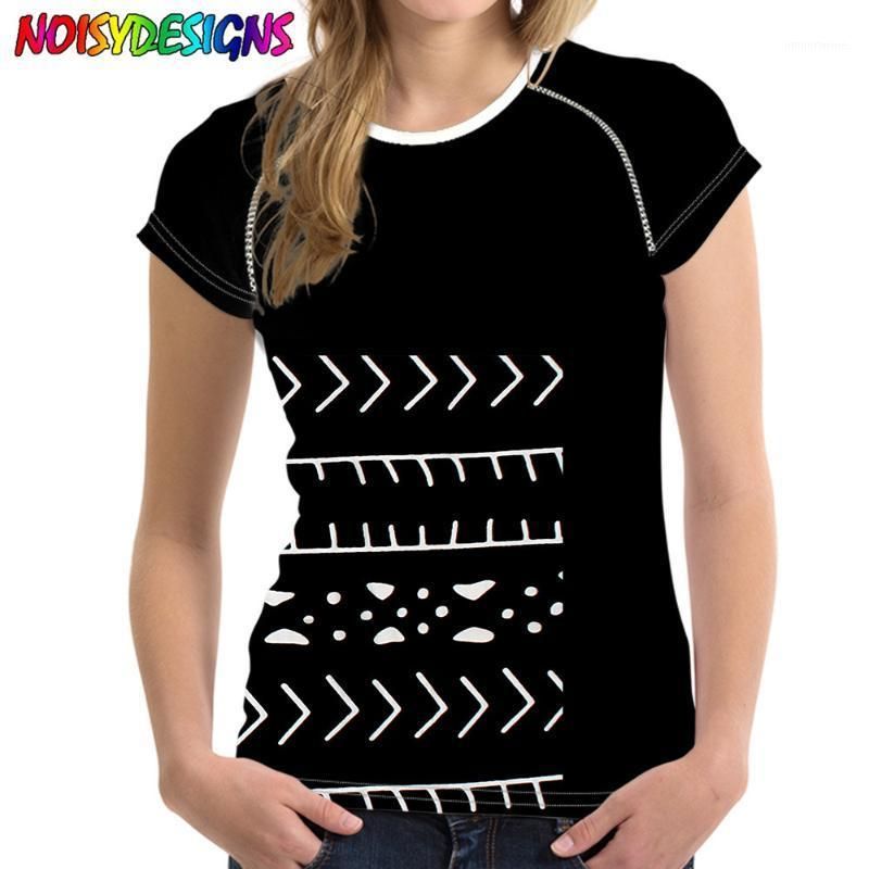 Compra Camiseta Para Mujer Noisydesigns Impresión Tribal Africana T Shirts  Mujeres Mujeres De Manga Corta Coreana Femenina Femenina Ropa De Moda Negro  Barato | Entrega Rápida Y Calidad | Es.Dhgate