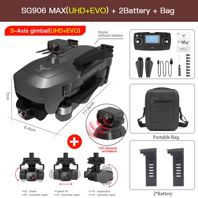 SG906 MAX + BAG + 2 * Batterij
