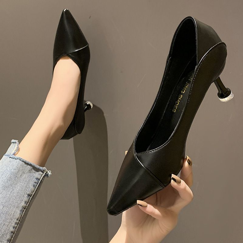 Groothandel Stijlvolle En Goedkope BRAND Luxe Drs Sho Single Schoen Vrouwen  2021 Lente En Herfst Puntige Dunne Hak Zwart Ondiepe Mond Hoge Hakken Twee  Dragen Profsional Werk Sho |DHgate