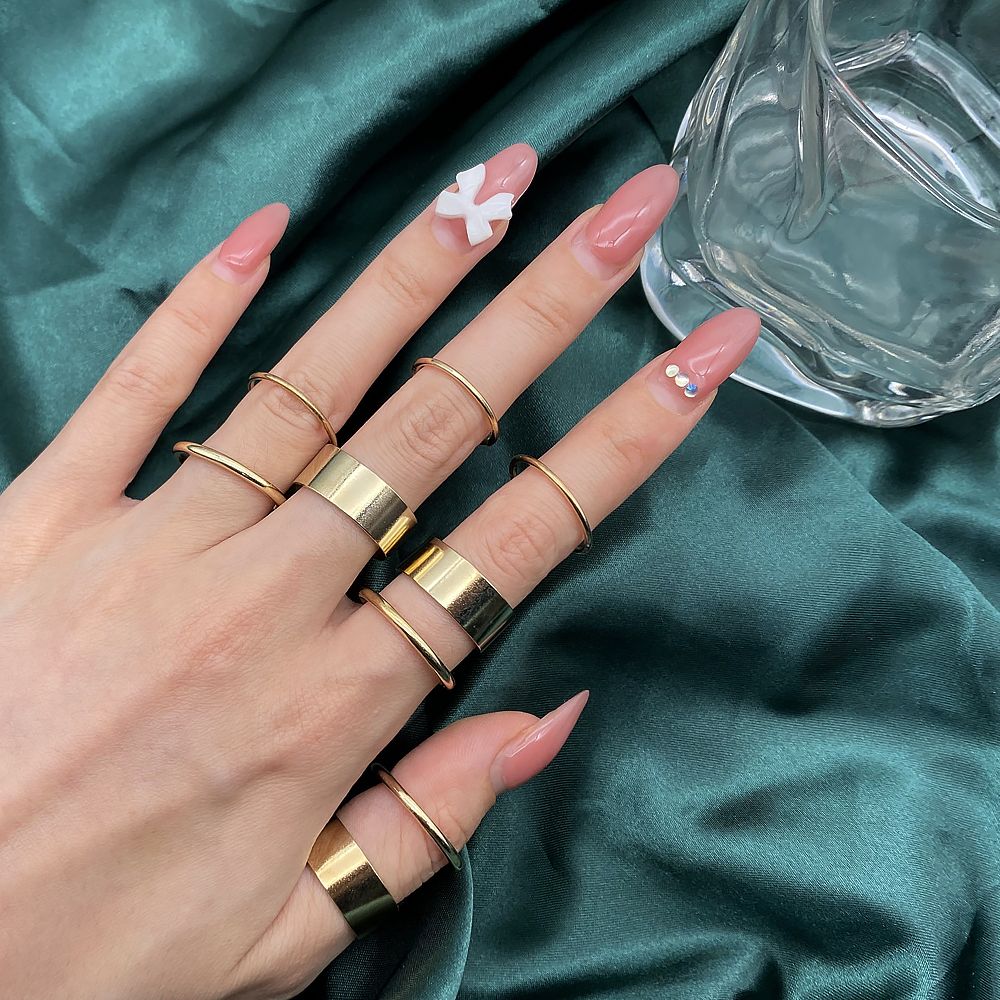 Gran cantidad Ingresos ángulo 9pcs / set anillos bohemios de gotas de cara ancha geometría conjunto de anillo de dedo medio Gran cantidad Ingresos ángulo 9pcs / set anillos bohemios de gotas de cara ancha geometría conjunto de anillo de dedo medio