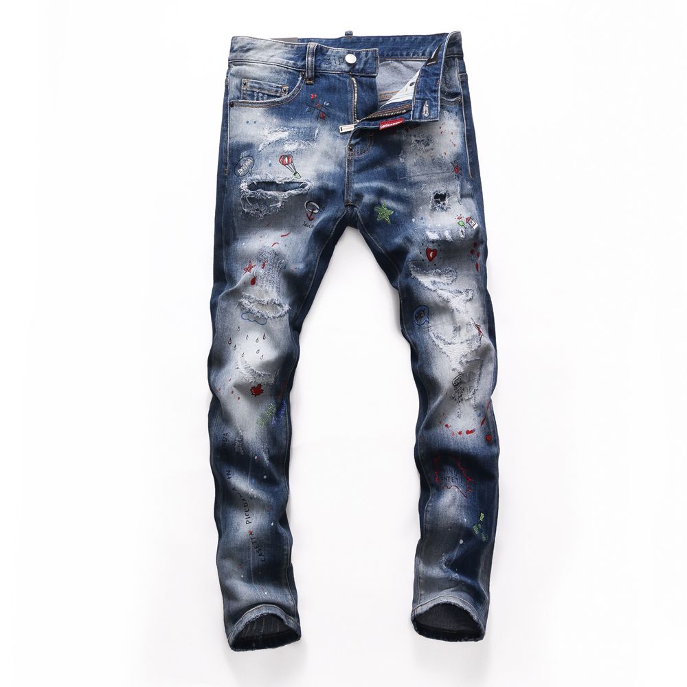 Compra LYP TOP CALIDAD Venta Al Por Mayor Dos D Nuevo Estilo Mens Designer  Lápiz Jeans Off Moda Club Ropa Envío Jeans Anillo De Amor Blanco 04 Barato  | Entrega Rápida Y
