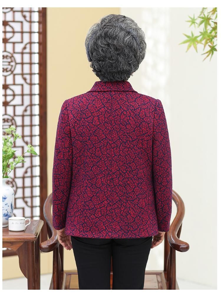 Chaquetas para Abrigo de mujeres envejecidas de 60-70 años edad de 60-70 años de edad, chaqueta de pecho de alto grado de alta calidad, impresión informal, talla grande, invierno, invierno, c316.