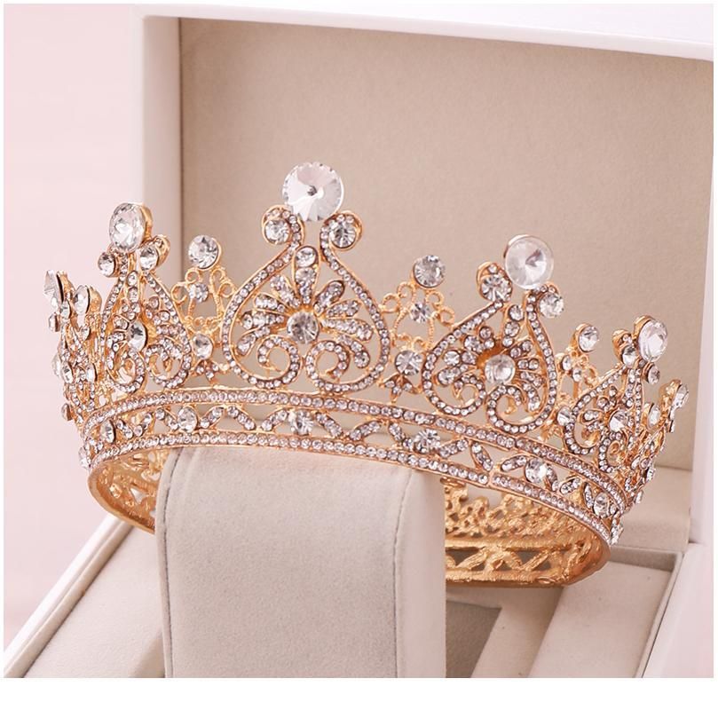 Black Color Rhinestone Wedding Rhinestones Bridal Headpiece Wedding Tiara Crown for Women