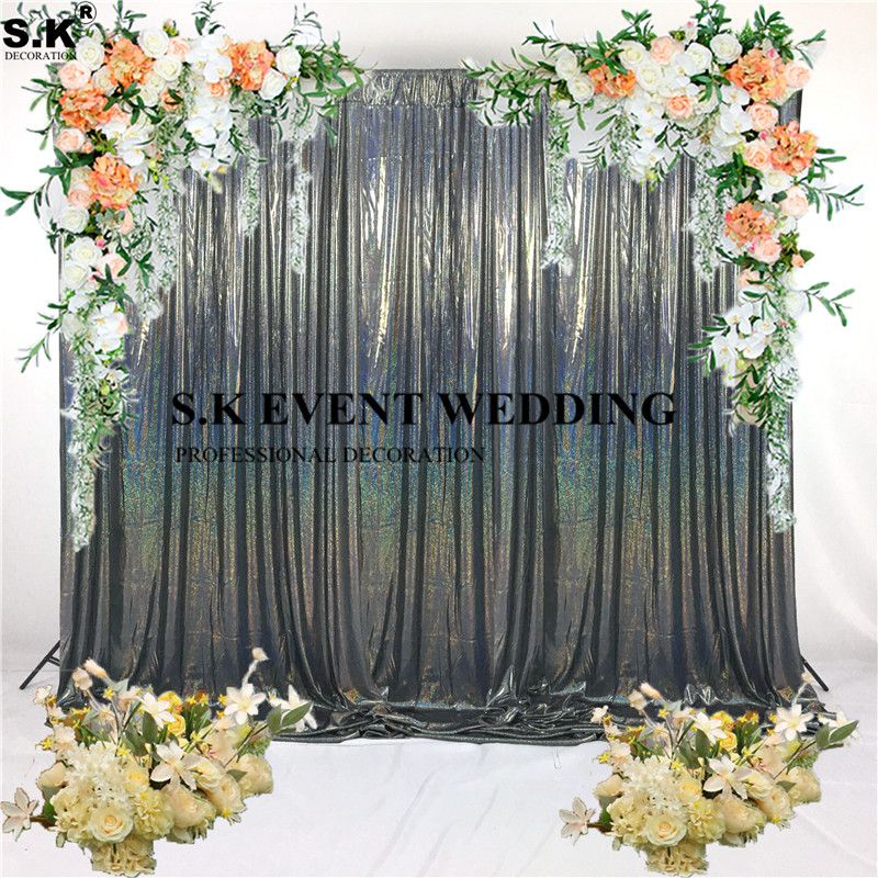 Gold Silver New Design Laser Sequin Party Backdrop Curtain Wedding Stage  Background Photo Booth Event Party