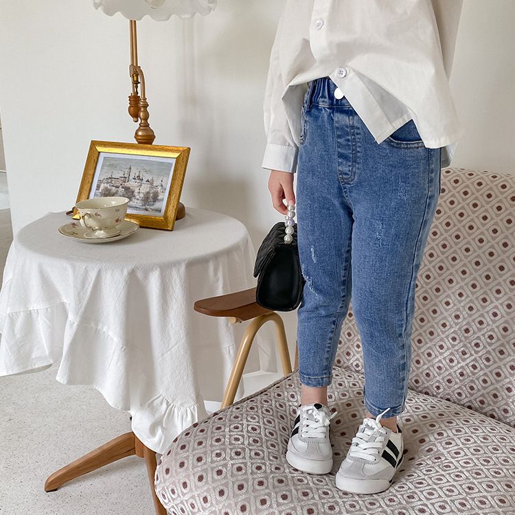 Acquistare Ambb Coreano Primavera Estate Bambini Ragazze Jeans Jeans  Pantaloni Di Denim Qualità Eleganti Disegni Ragazzi Elastico Vita Autunno  Bambini Pantaloni Unisex Economico | Consegna Veloce E Qualità | DHgate  Italy