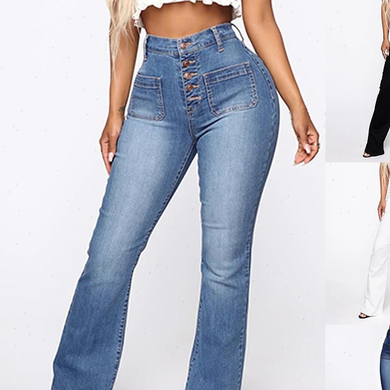 Compra 2021 Moda Pantalones De Mezclilla De Cintura Alta Para Mujeres  Bolsillos Casuales Para Mujer Jeans Spring Long Blue Denim Planchar Mujer  Plus Barato | Entrega Rápida Y Calidad | Es.Dhgate