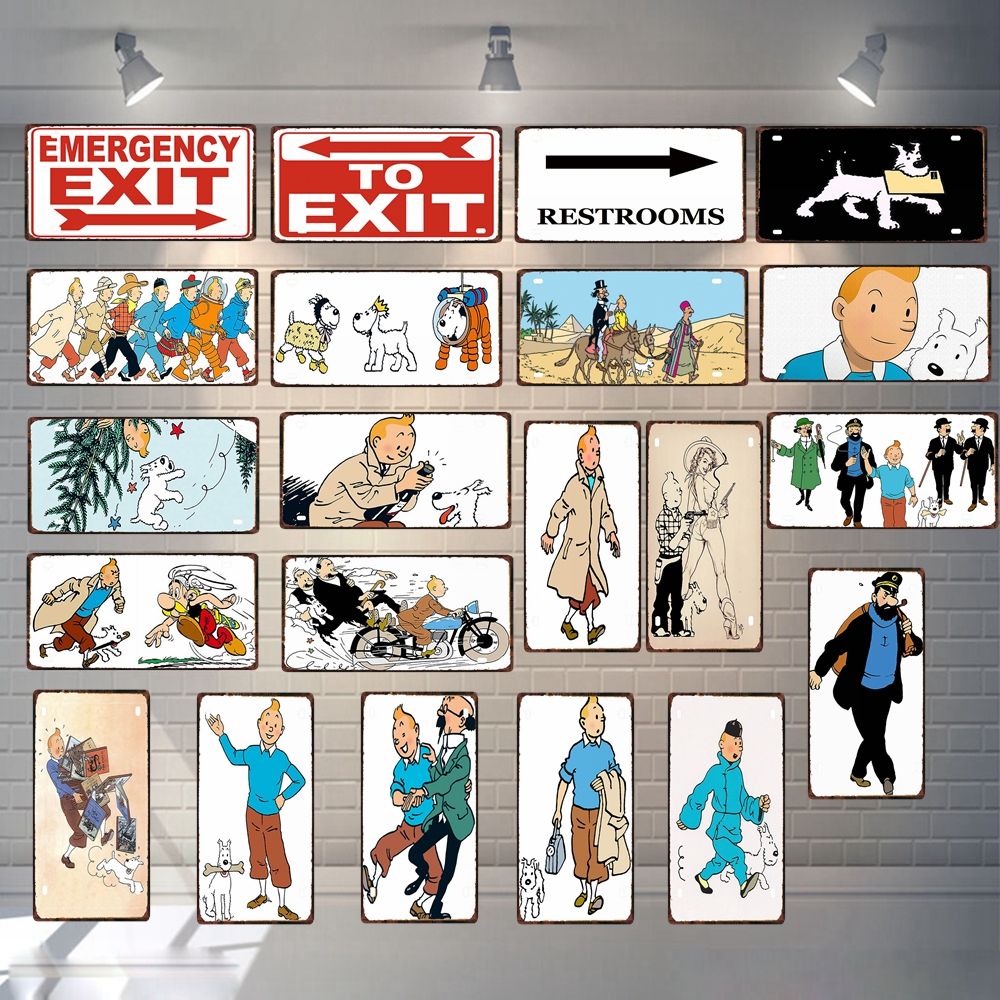 2021 Funny Designed Tintin Cartoon License Plate Movie Vintage Metal Sign For Wall Art Kids Room Shop Cinema Home Decor 30X15CM 2021 Funny Designed Tintin Cartoon License Plate Movie Vintage Metal Sign For Wall Art Kids Room Shop Cinema Home Decor 30X15CM