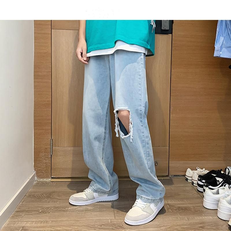 Mens Jeans Mens Korean Fashion Vintage 