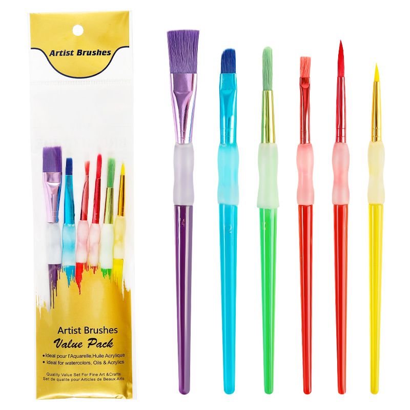 Wholesale Childrens Painting Pens Brush Of Color Silicone Gouache  Watercolor Pointed Flat Nylon RRE13305 From Ruby_one, $2.57