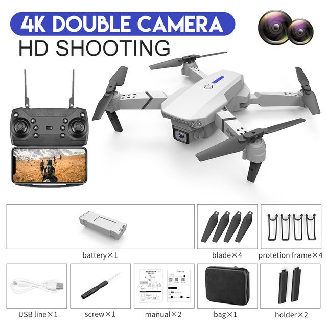 M12 White 4K double caméra + sac portable