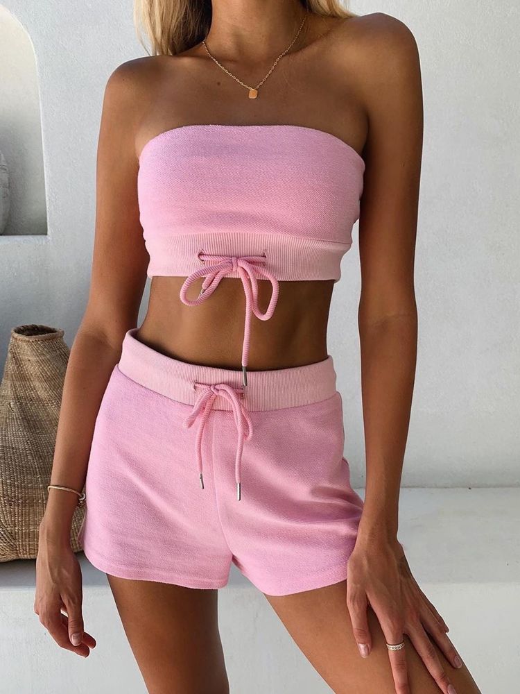 Pink Yellow Tie Hoodie Casual Outfit 