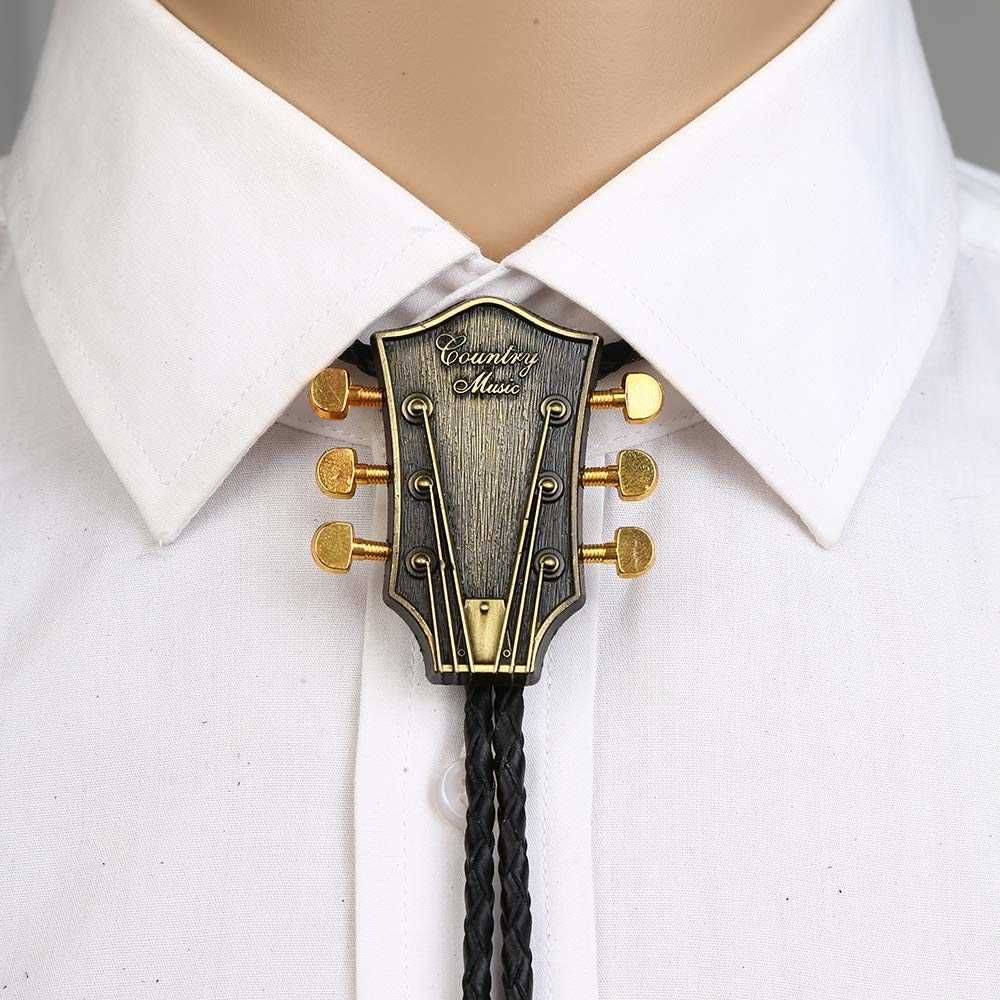 Compra Música Guitarra Cabezas De Cobre Y Plata Color Bolo Corbata Para Hombre  Vaquero Vaquero Western Vaquera Labro Cuerda Aleación De Zinc Corbata H1018  Barato | Entrega Rápida Y Calidad | Es.Dhgate