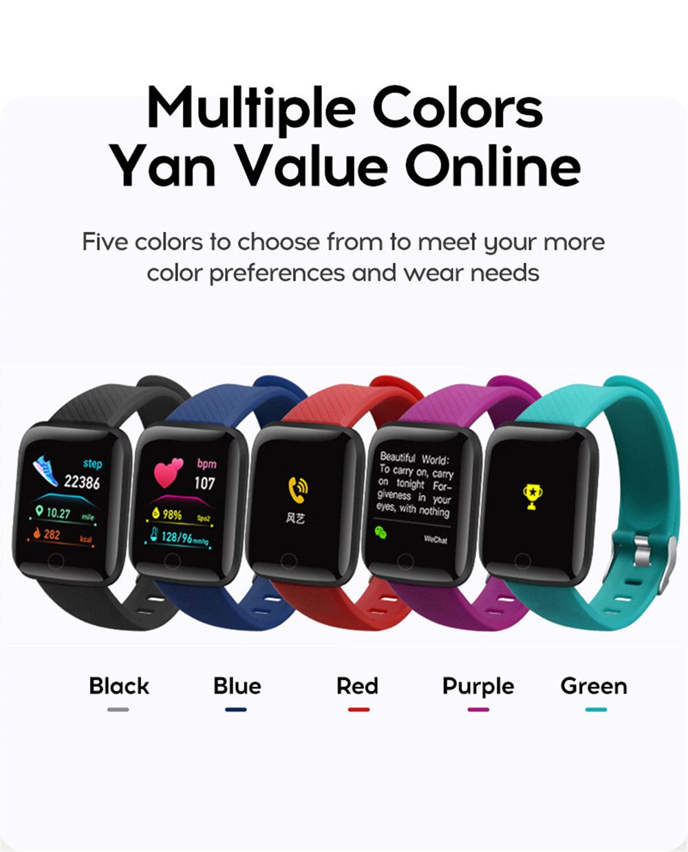 Suministro Al Por Mayor 116 PLUS WATCH SMART WATCH D13 Pulsera Deportes  Fitness Presión Arterial Tasa De Corazón Llamada Mensaje Recordatorio  Podómetro PK D20 D18 B57 R16 De Vapesupply, 3,35 € | Es.DHgate.Com