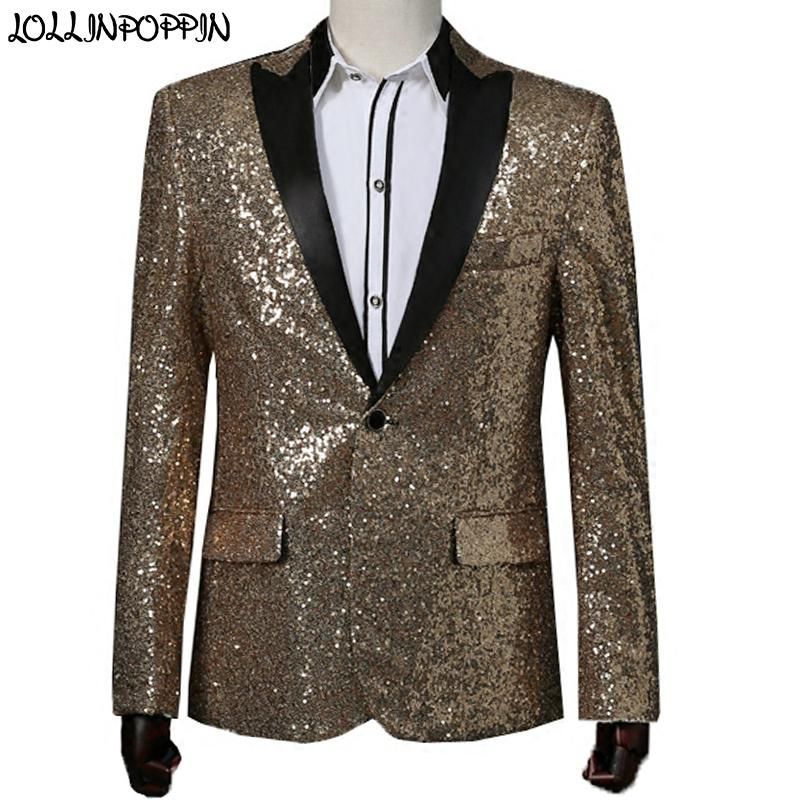 gold sequin suit jacket