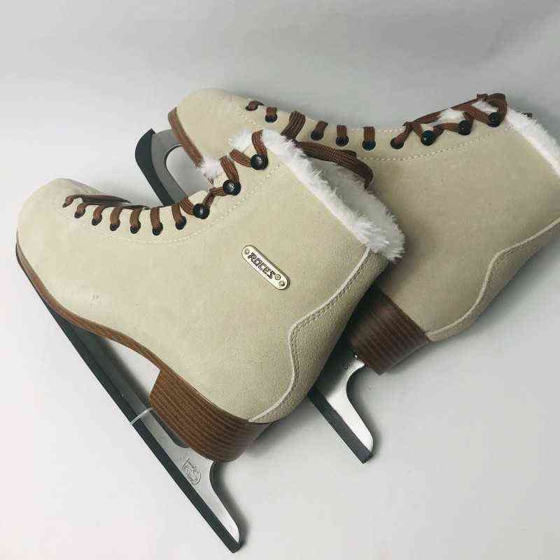 Beige harige patroon skate schoenen