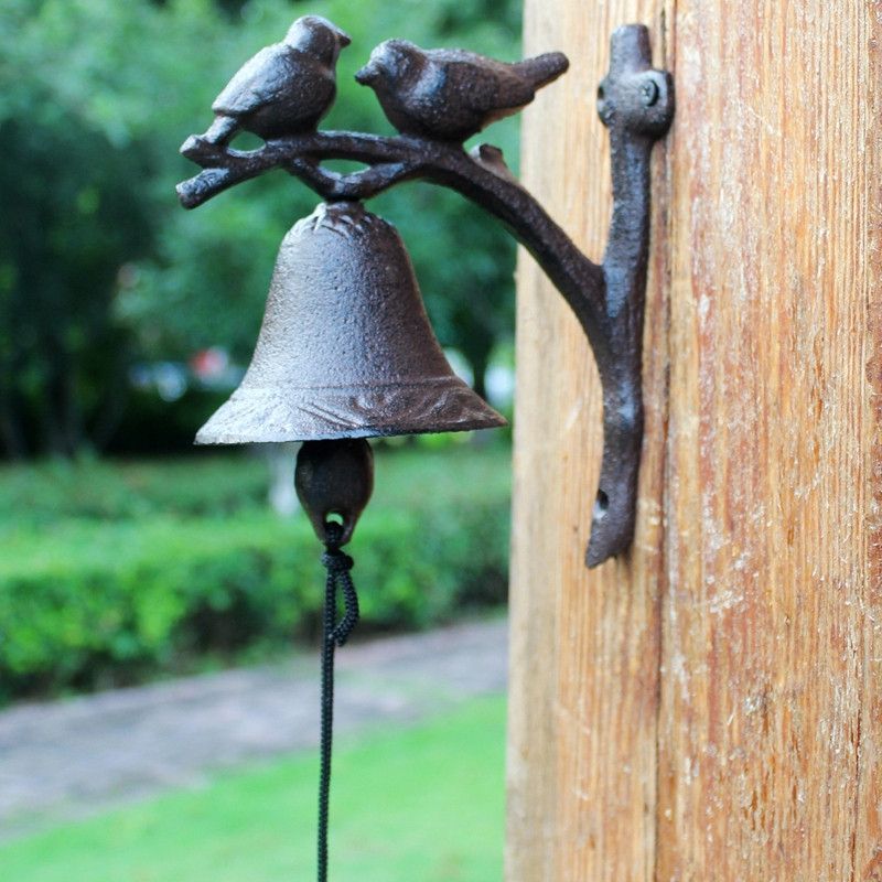 Details about   Cast Iron Wall Mount Bird Dinner Bell 9 1/2" Garden Decor 0184-0101 