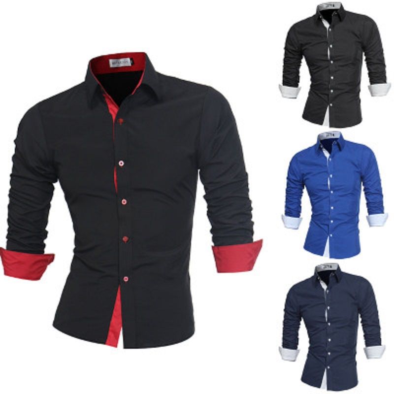 Mens Dress Shirts Double Collar Button ...